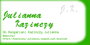 julianna kazinczy business card